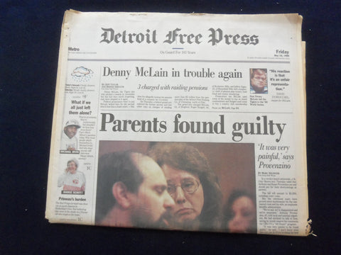 1996 MAY 10 DETROIT FREE PRESS NEWSPAPER -DENNY MCLAIN IN TROUBLE AGAIN- NP 7282