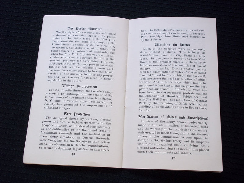 1900'S THE AMERICAN SCENIC AND HISTORIC PRESERVATION SOCIETY BOOK - J 7182