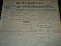1919 JANUARY 18 NEW YORK TIMES - PRESS WINS LIMITED ADMISSION TO PEACE - NT 7522