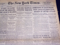 1935 JAN 26 NEW YORK TIMES - ADMISSIONS BY HAUPTMANN CROSS EXAMINATION - NT 3825