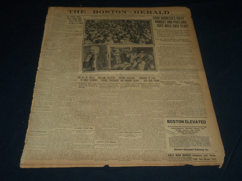 1909 SEPTEMBER 24 THE BOSTON HERALD - PEARY WELCOMED BY SYDNEY - BH 175