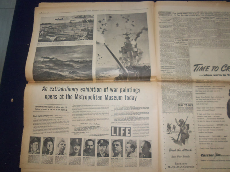 1943 AUG 18 NEW YORK TIMES - SICILY CONQUERED AS AMERICANS WIN MESSINA - NP 6551