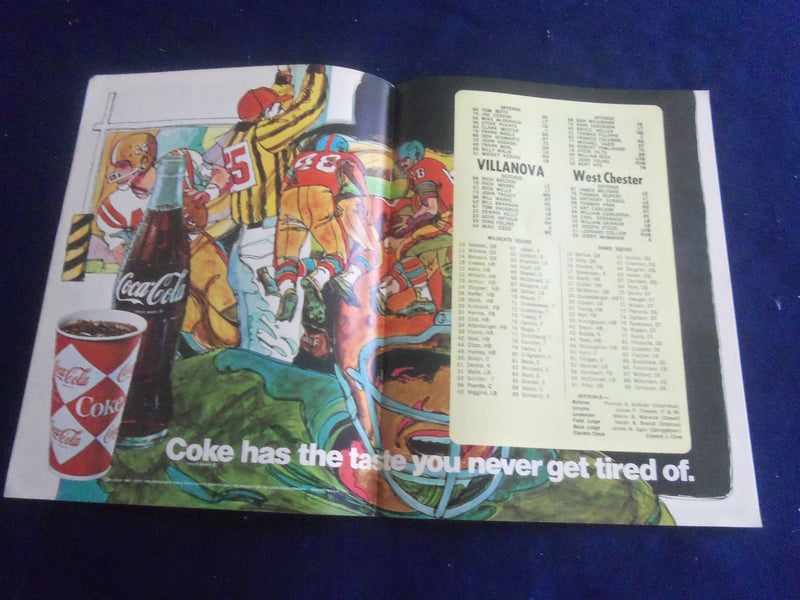 1968 NOV 23 FOOTBALL PROGRAM - VILLANOVA UNIV VS WEST CHESTER UNIV - SP 1215D
