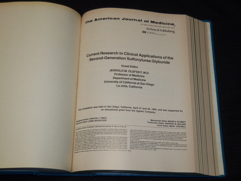 1983-1986 AMERICAN JOURNAL OF MEDICINE & SUPPLEMENTS VOLUMES LOT OF 7 - KD 1B
