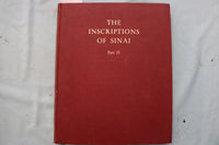 1955 THE INSCRIPTIONS OF SANAI PART II HARDCOVER BOOK - KD 9710