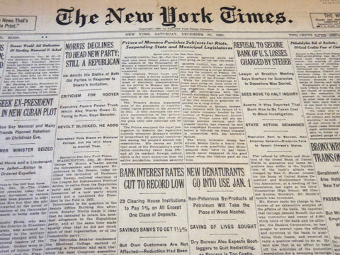 1930 DECEMBER 27 NEW YORK TIMES - NORRIS DECLINES TO HEAD NEW PARTY - NT 5718