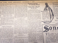 1916 NOVEMBER 8 NEW YORK TIMES - ELECTION CLOSE WILSON 264 HUGHES 251 - NT 7687