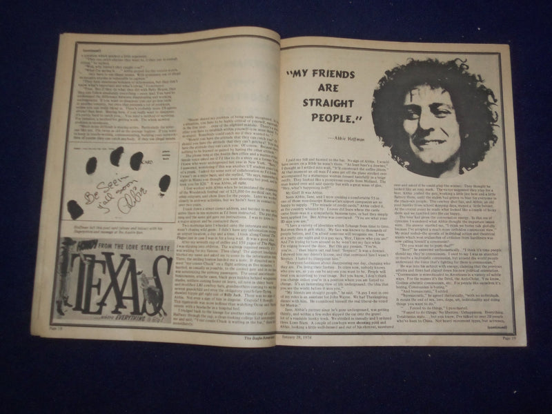 1976 JANUARY 28 BUGLE AMERICAN MAGAZINE - ABBIE HOFFMAN ON THE RUN - J 9433