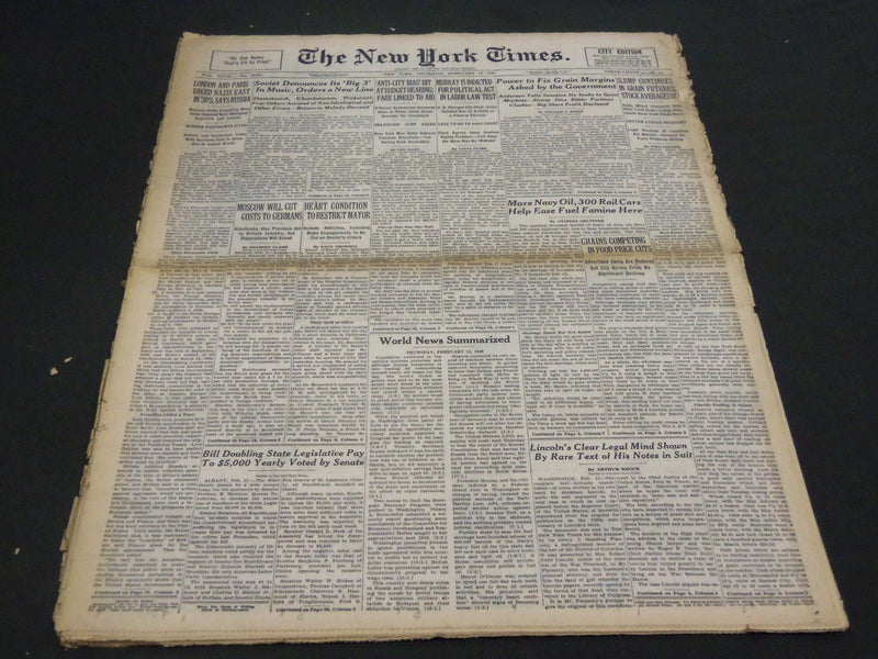 1948 FEBRUARY 12 NEW YORK TIMES - MURRAY INDICTED FOR POLITICAL ACT - NT 4436