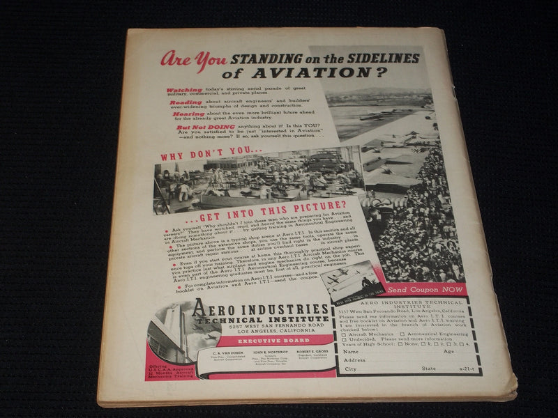 1939 SEPTEMBER AIR TRAILS MAGAZINE - WORLD'S TRANSPORT RACE COVER - E 7046