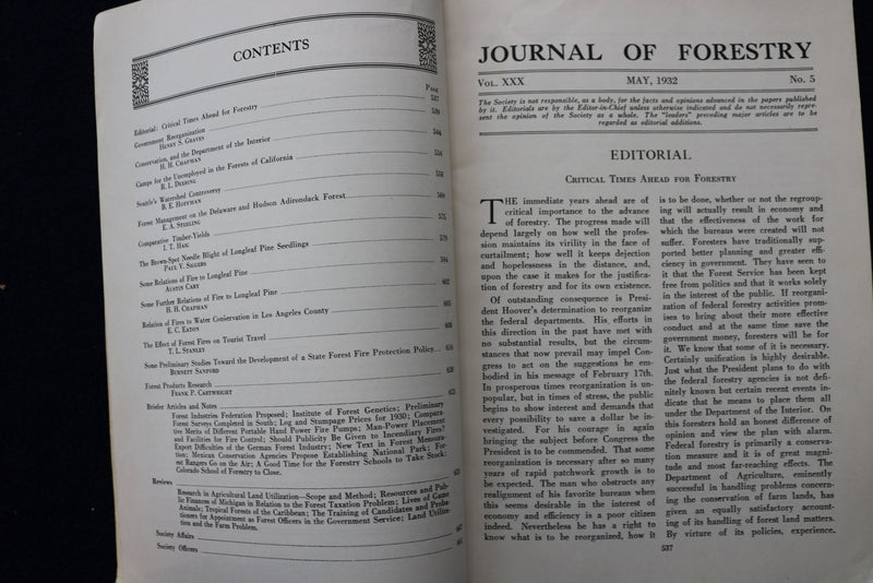 1932-1933 JOURNAL OF FORESTRY MAGAZINE - LOT OF 4 + 1931 SUPP/INDEX - O 3428