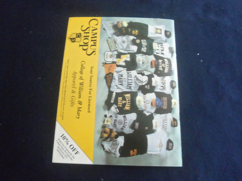 1995 OCTOBER 28 FOOTBALL PROGRAM - WILLIAM & MARY VS VILLANOVA UNIV - SP 1215C