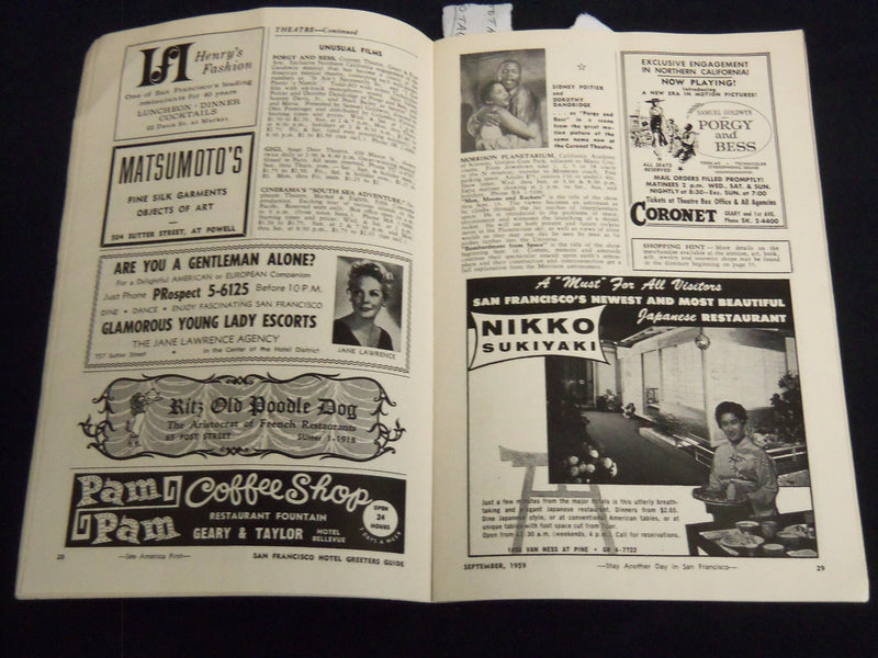 1959 SEPTEMBER SAN FRANCISCO GUIDE MAGAZINE - GOLDEN GATE FIELD - J 8569