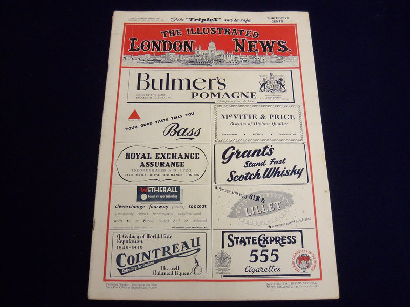 1949 DECEMBER 10 ILLUSTRATED LONDON NEWS MAGAZINE - WARSHIP IMPLACABLE - E 8110