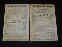 1869 BOSTON THEATRE PROGRAMS LOT OF 2 - THE EMERALD RING - PEARL SAVOY - J 5340
