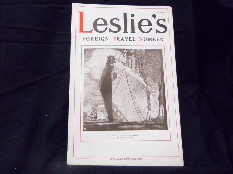 1913 MAY 29 LESLIE'S WEEKLY MAGAZINE - GREAT PHOTOS & ADS - ST 1232