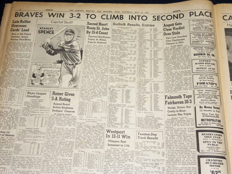 1942 MAY 16 NEW BEDFORD MORNING MERCURY NEWSPAPER - GERMANS ENTER KERCH- NT 8907