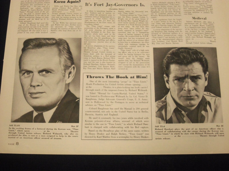 1957 TIME LIMIT MOVIE PRESS BOOK STARRING RICHARD WIDMARK & R. BASEHART - P 15