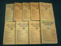 1929 THE ATLANTIC MONTHLY MAGAZINE LOT 9 ISSUES - STORIES & ARTICLES - WR 341F
