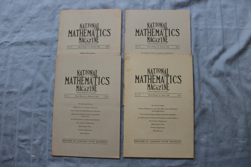 1936-1938 NATIONAL MATHEMATICS MAGAZINE - LOT OF 16 - O 3897