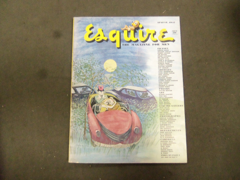 1947 AUGUST ESQUIRE MAGAZINE - NICE ILLUSTRATIONS, COVER AND ADS - ST 2736