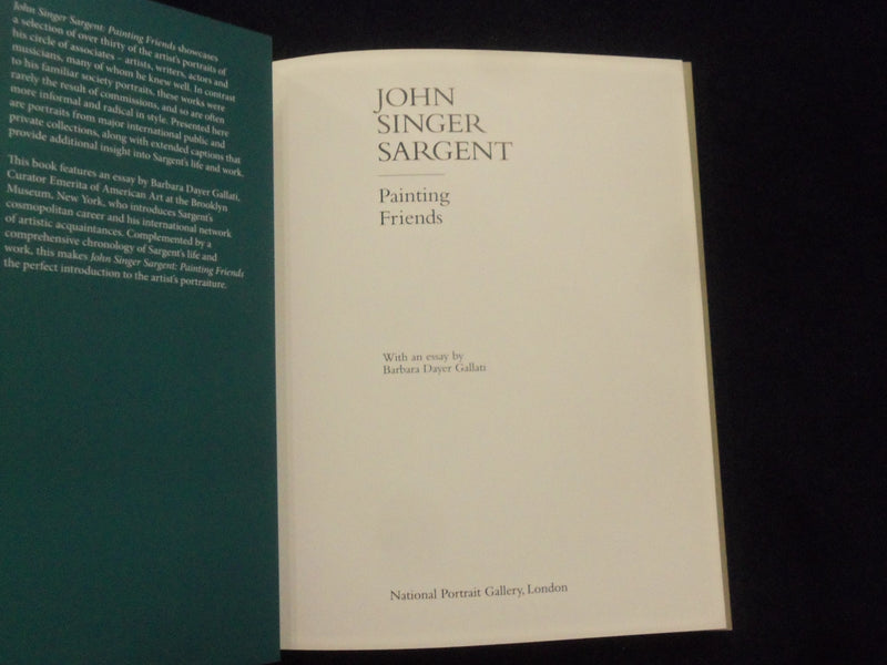 2015 JOHN SINGER SARGENT - PAINTING FRIENDS SOFTCOVER BOOK - KD 8702