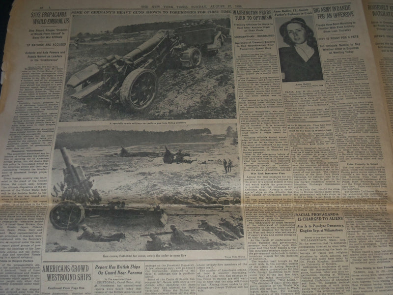1939 AUGUST 27 NEW YORK TIMES - HITLER DEMANDS BRITAIN ABANDON ALLIANCE- NP 3608