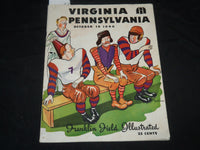 1946 OCTOBER 19 VIRGINIA VS. PENNSYLVANIA COLLEGE FOOTBALL PROGRAM - J 5761