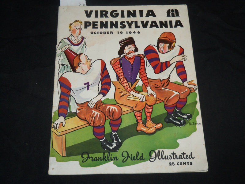 1946 OCTOBER 19 VIRGINIA VS. PENNSYLVANIA COLLEGE FOOTBALL PROGRAM - J 5761