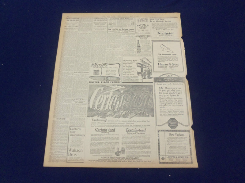 1917 MAY 7 NEW YORK TIMES - 200,000 MEN READY TO GO WITH ROOSEVELT - NT 9136