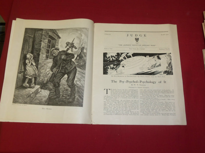 1918 JULY 6 JUDGE MAGAZINE - A YANKEE DOODLE PIC-NIC -ILLUSTRATIONS - B 6071