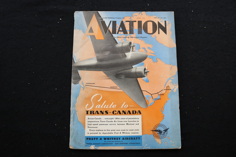 1939 MAY AVIATION MAGAZINE - SALUTE TO TRANS-CANADA COVER - SP 2616S