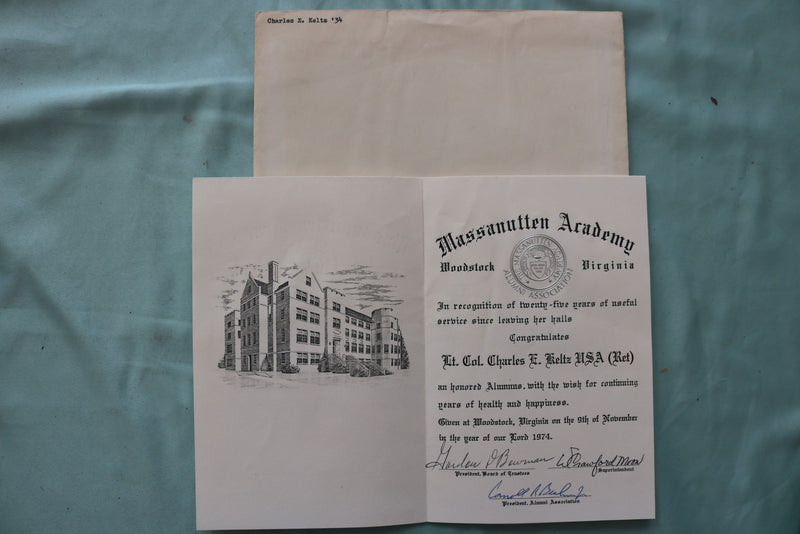LT. COLONEL EDWARD KELTZ EPHEMERA LOT - K 3443