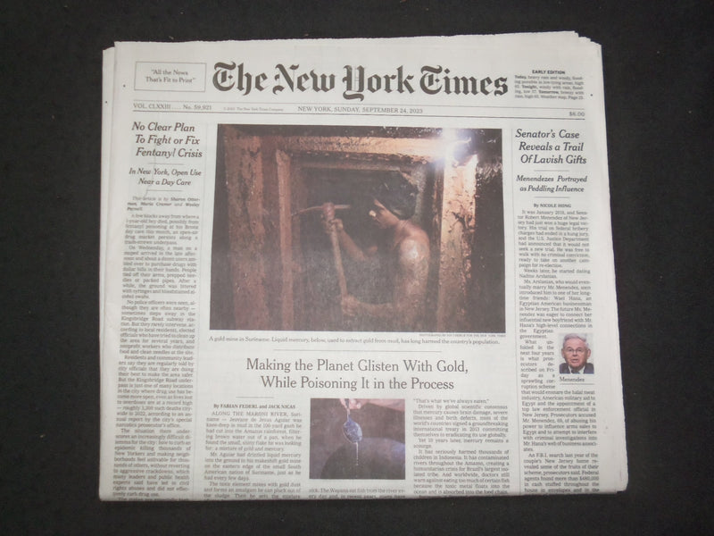 2023 SEPTEMBER 24 NEW YORK TIMES-BOB MENENDEZ CASE REVEALS TRAIL OF LAVISH GIFTS