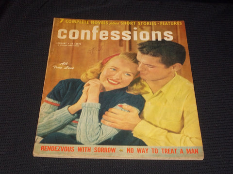 1952 JANUARY CONFESSIONS MAGAZINE - ALL TRUE LOVE FRONT COVER - E 4837