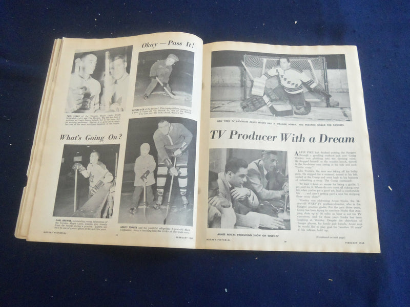 1960 FEBRUARY HOCKEY PICTORIAL MAGAZINE - VIC STASIUK COVER - ST 200J
