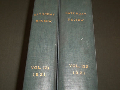 1921 SATURDAY REVIEW 2 BOUND VOLUMES - COMPLETE YR- PUBLISHED IN LONDON - R 1136