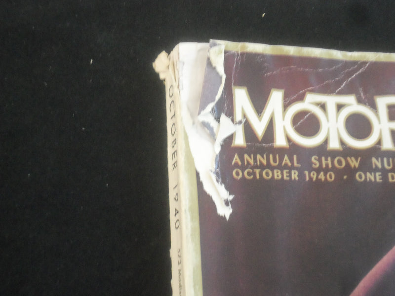 1940 OCTOBER MOTOR MAGAZINE - ANNUAL SHOW NUMBER - J 7750