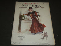 1907 MARCH NEW IDEA WOMAN'S MAGAZINE - COLOR FASHION - ILLUSTRATIONS - ST 254