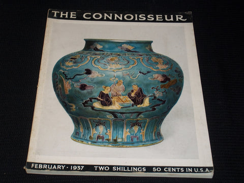 1937 FEBRUARY THE CONNOISSEUR MAGAZINE - PORCELAIN WINE JAR FRONT COVER - E 5518