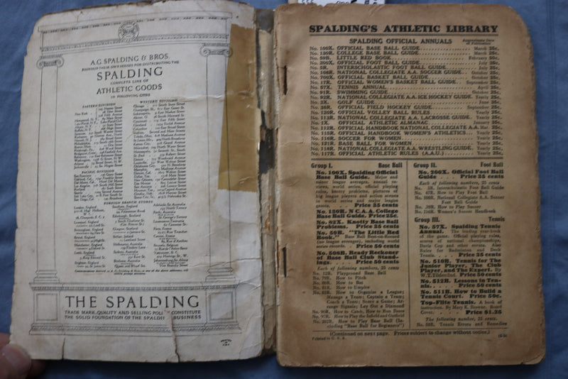 1931 SPALDING'S NCAA COLLLEGE BASEGALL GUIDE - BABE RUTH AD - SOFTCOVER - K 3090