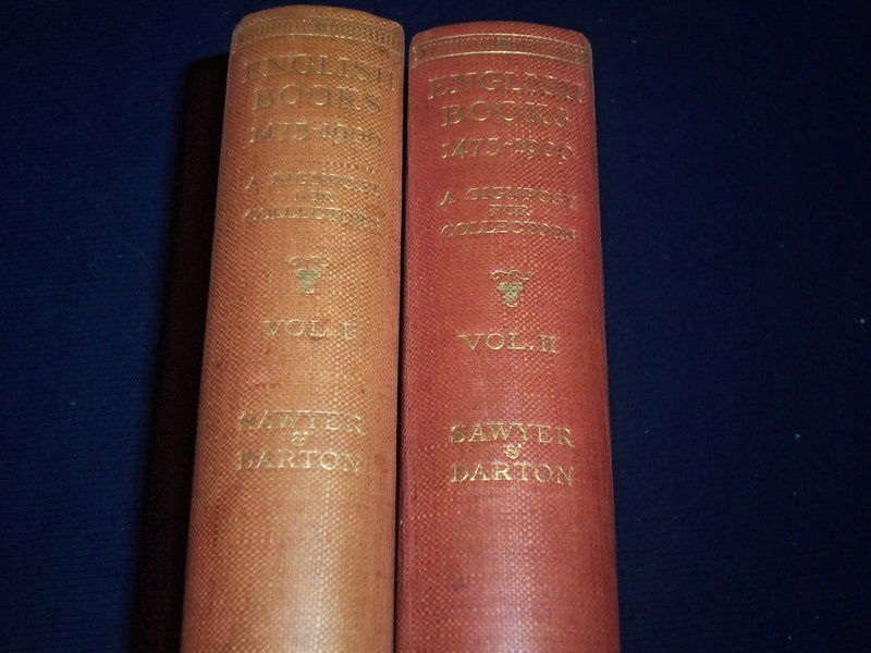 1927 ENGLISH BOOKS 1475-1900 BY CHARLES J SAWYER & DARTON VOLUME 1 + 2 - KD 1882