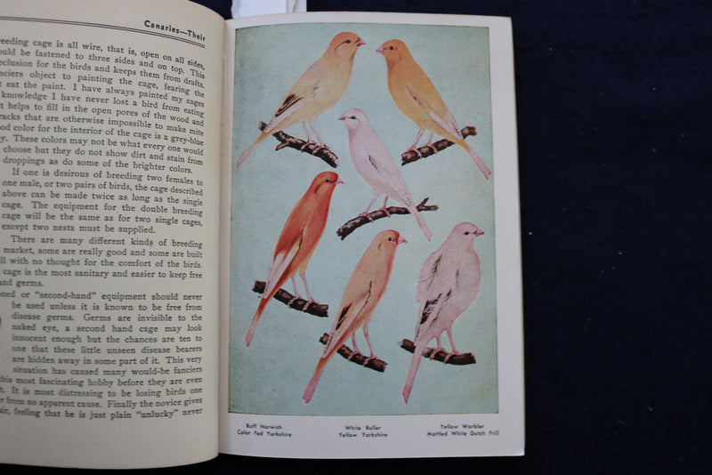1941 CANARIES THEIR CARE AND BREEDING SOFTCOVER BOOK - K 980