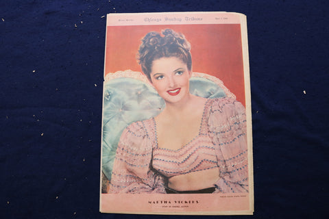 1946 APRIL 7 CHICAGO TRIBUNE MAGAZINE - MARTHA VICKERS COVER - E 22830