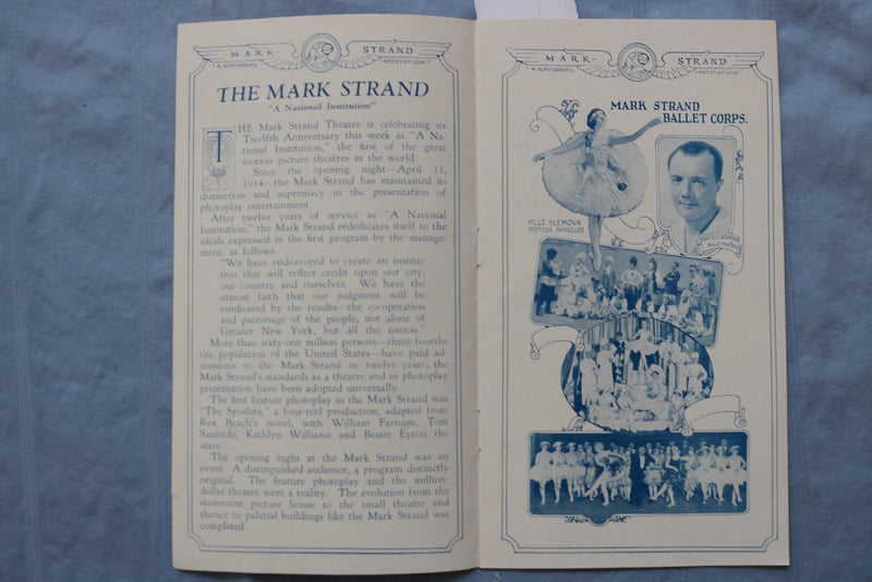 1926 APRIL 18 OLD LOVES AND NEW - LEWIS STONE- STRAND THEATRE PROGRAM - K 2738