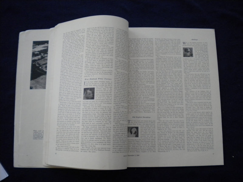1936 SEP 1 THE AMERICAN KENNEL GAZETTE MAGAZINE - HANKA-FLOTTENBERG - SP 3625N
