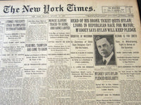 1925 AUGUST 16 NEW YORK TIMES - JOHN LYONS IN RACE FOR MAYOR - NT 5438