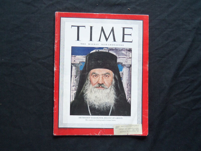 1945 OCTOBER 1 TIME MAGAZINE - ARCHBISHOP DAMASKINOS - T 988
