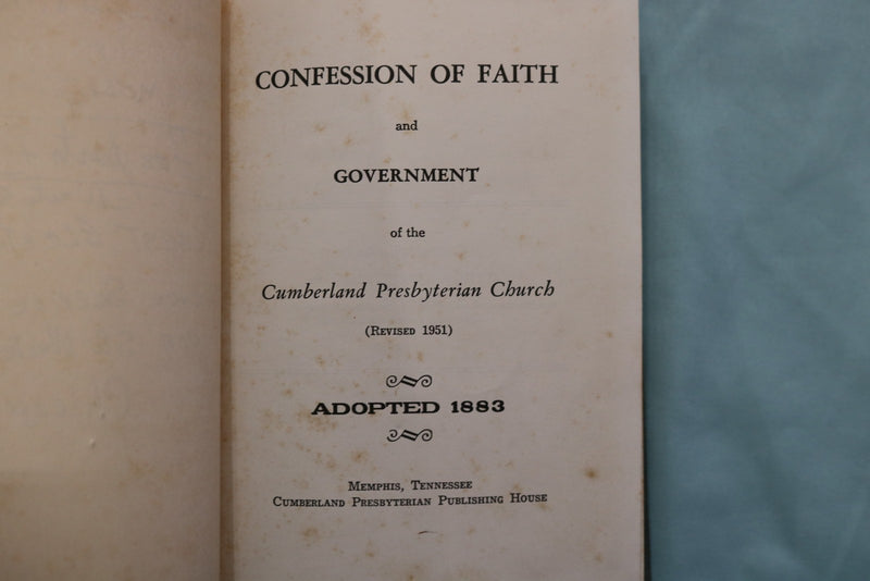 1951 CONFESSION OF FAITH - CUMBERLAND CHURCH HARDCOVER BOOK - K 3336