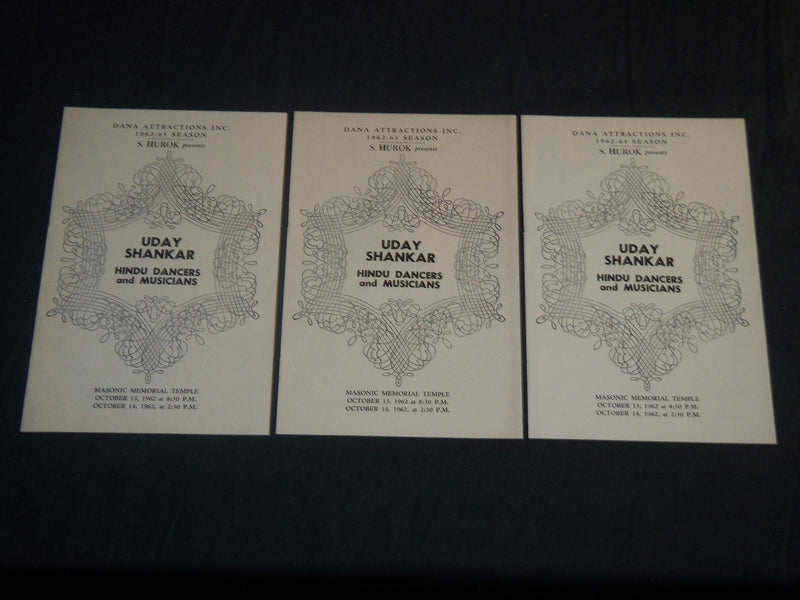 1962-1963 THE UDAY SHANKAR HINDU DANCERS & MUSICIANS BALLET PROGRAM - J 5132